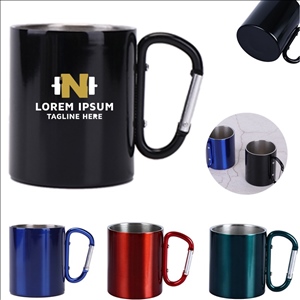 8 Oz Stainless Steel Mug With Carabiner